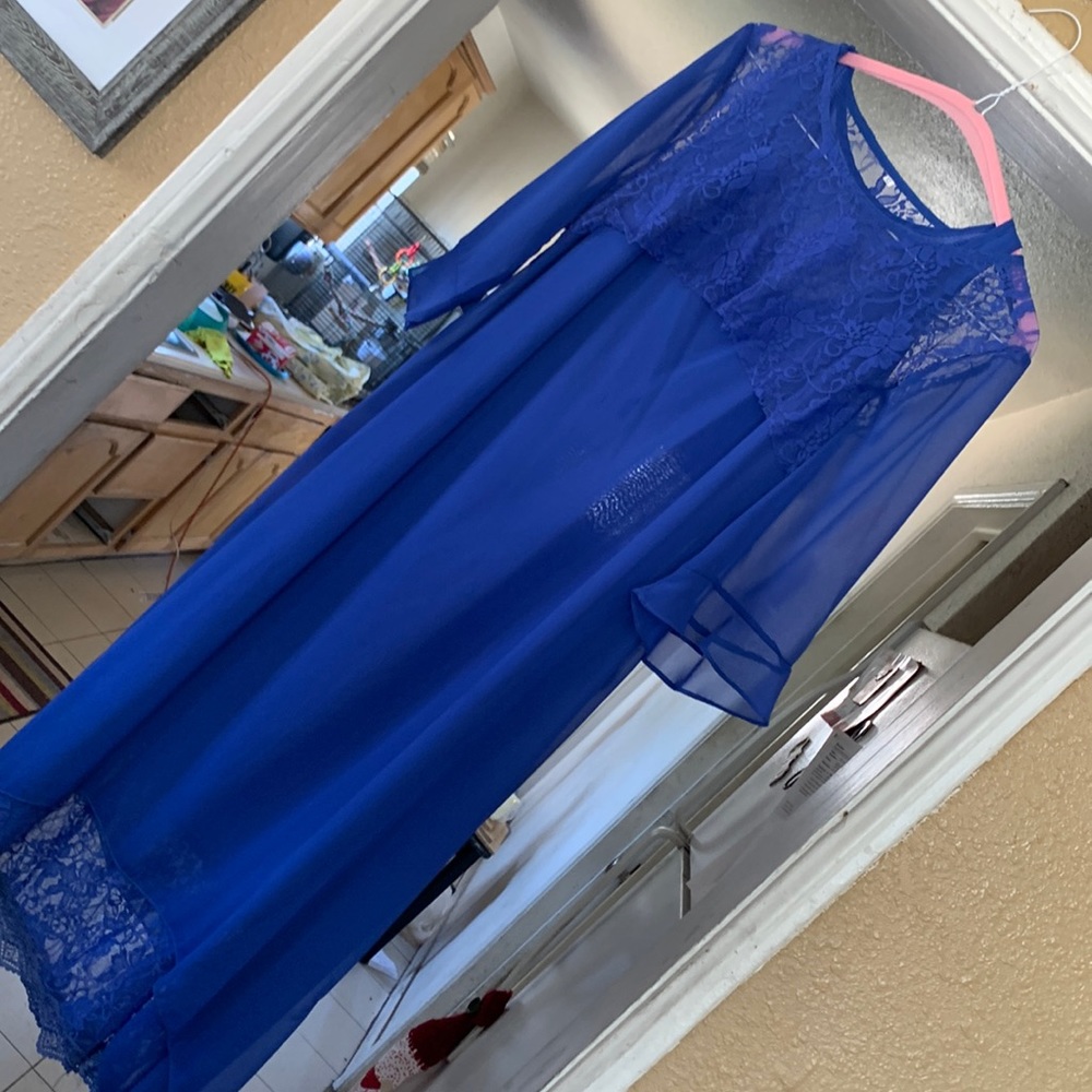 Fresh blue.  Floral lace. Cool for the weather